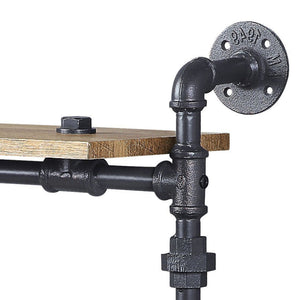English Elm Oak Two-Tier Wall Shelf In Sandy Black - Industrial Style Storage For Home Décor, Kitchen & More B062P184604