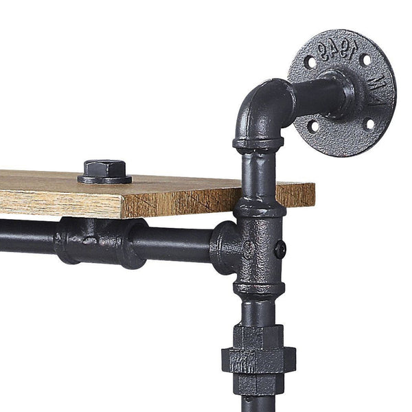 English Elm Oak Two-Tier Wall Shelf In Sandy Black - Industrial Style Storage For Home Décor, Kitchen & More B062P184604