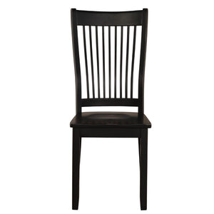 English Elm Black Side Chairs With Slatted Backrest (Set Of 2)