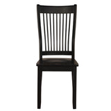 Black Side Chairs With Slatted Backrest (Set of 2)