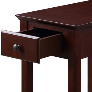 English Elm Espresso Solid Wood Accent Table with Drawer & Bottom Shelf, Compact Nightstand for Apartments Dorms (99) B062P181363