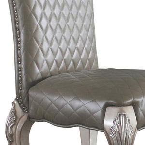 English Elm Grey Vintage Bone White Side Chairs Set Of 2 - Elegant Faux Leather Seating For Timeless Spaces B062P182715