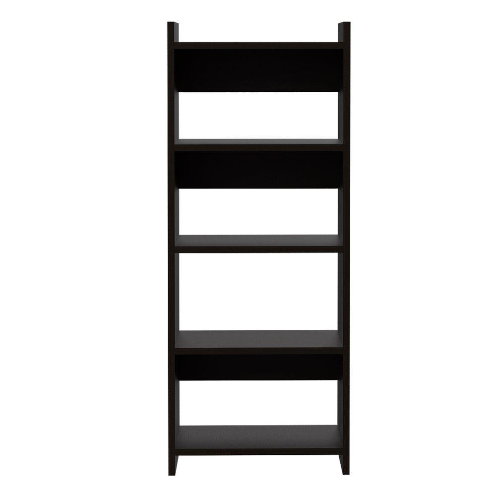 English Elm Vizcaya Compact Home Office Set with Keyboard Tray, Single Drawer & 5-Shelf Bookcase in Black B20092121