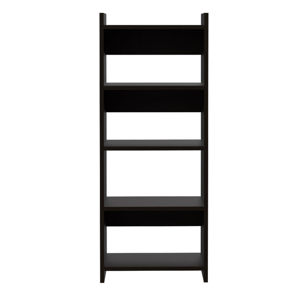 English Elm Vizcaya Compact Home Office Set with Keyboard Tray, Single Drawer & 5-Shelf Bookcase in Black B20092121