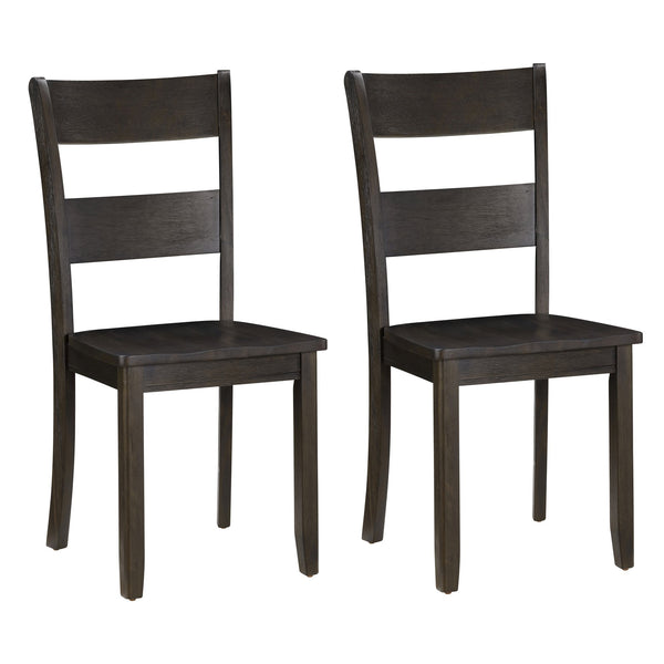 English Elm Distressed Walnut Ladder Back Side Chairs Set of 2 — Rustic Solid Acacia Dining Chairs with Tapered Legs, Timeless Charm B062P182729