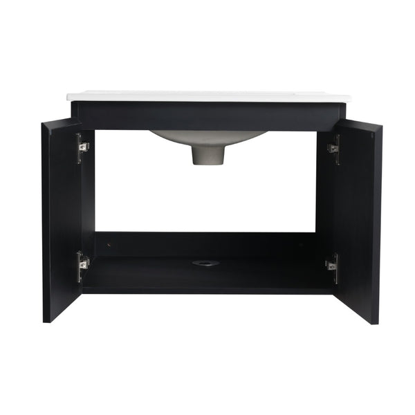 English Elm 24'' Floating Wall-Mounted Bathroom Vanity With Ceramic Sink, Soft-Close Doors & Modern Design P1 W999S00172-GIGA