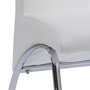 English Elm White White and Chrome Armless Solid Back Side Chair Set of 2 — Faux Leather Seating, Sleek Metal Legs, Modern Elegance B062P182720