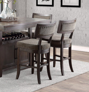 English Elm Rustic Dark Cherry Counter Height Chair Set Of 2 - Stylish Wood Frame With Nailhead Trim For Dining B011P184614-GIGA