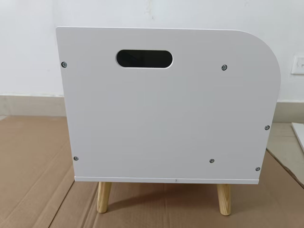 English Elm Wooden Toy Box with Front Bookshelf, Flip-Top Bench, Safety Hinge, 100lb Top Capacity, White W808127560