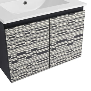 English Elm 24'' Floating Wall-Mounted Bathroom Vanity With Ceramic Sink, Soft-Close Doors & Modern Design P3 W999S00171-GIGA