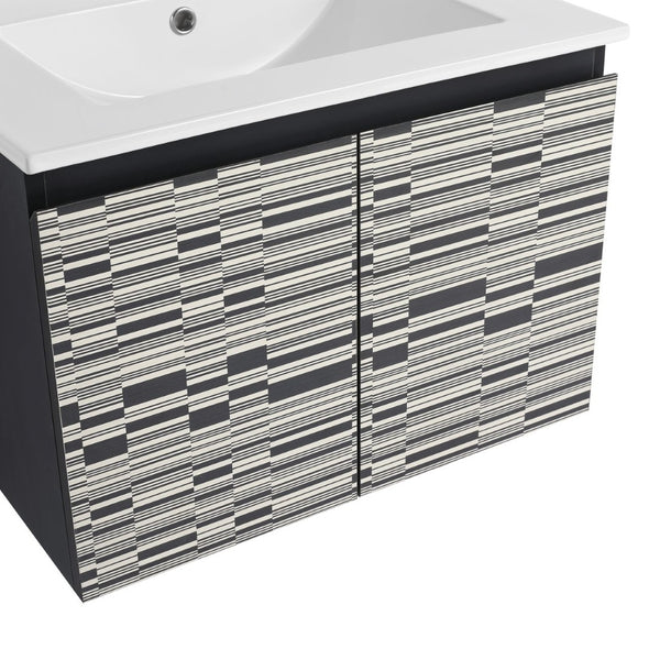 English Elm 24'' Floating Wall-Mounted Bathroom Vanity With Ceramic Sink, Soft-Close Doors & Modern Design P3 W999S00171-GIGA