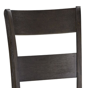 English Elm Distressed Walnut Ladder Back Side Chairs Set of 2 — Rustic Solid Acacia Dining Chairs with Tapered Legs, Timeless Charm B062P182729