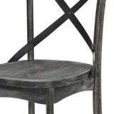 English Elm Rustic Grey Open Backrest Side Chairs (Set Of 2)