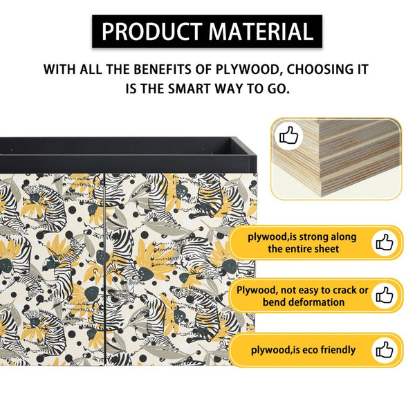 English Elm 24'' Floating Wall-Mounted Bathroom Vanity With Ceramic Sink, Soft-Close Doors & Modern Design P4 W999S00175-GIGA