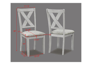English Elm Rustic Farmhouse Rectangular Dining Set Six Seat X-back Chairs Driftwood Finish B011S00896
