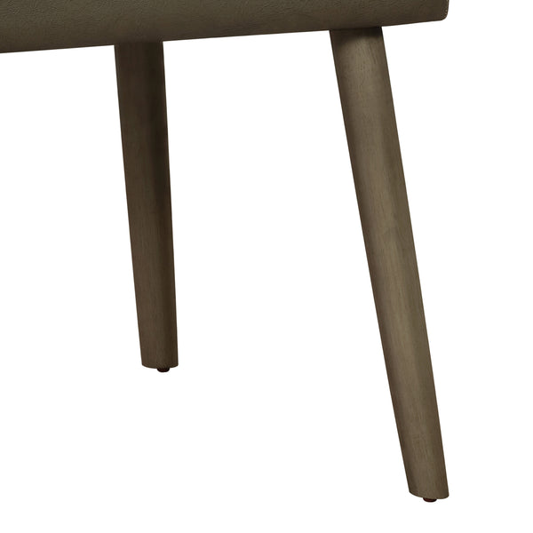 English Elm Grey Grey Oak Upholstered Side Chairs (Set of 2) — Mid-Century Modern Faux Leather, Padded Comfort, Solid Acacia Design B062P182728