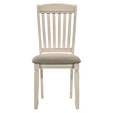 English Elm Tan and Cream Slatted Back Side Chairs (Set Of 2)