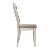 English Elm Tan and Cream Slatted Back Side Chairs (Set Of 2)