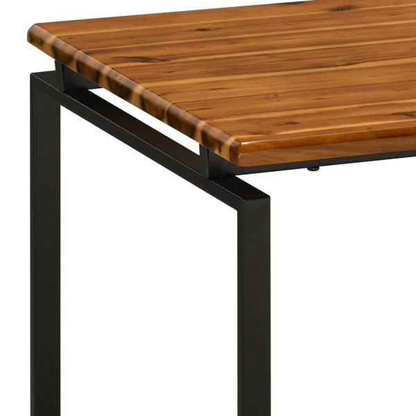 English Elm Oak Industrial 3-Piece Occasional Table Set – Oak Tops, Black Metal Sled Bases, Modern Coffee & End Tables (47.5" Coffee) B062P184598