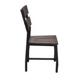 English Elm Oak and Black Ladder Back Side Chairs (Set Of 2)