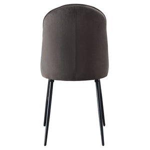 English Elm Grey Tufted Channel-Back Dining Chairs Set of 2 – Modern Grey Fabric Upholstery with Sleek Metal Legs, Durable Elegance B062P182737