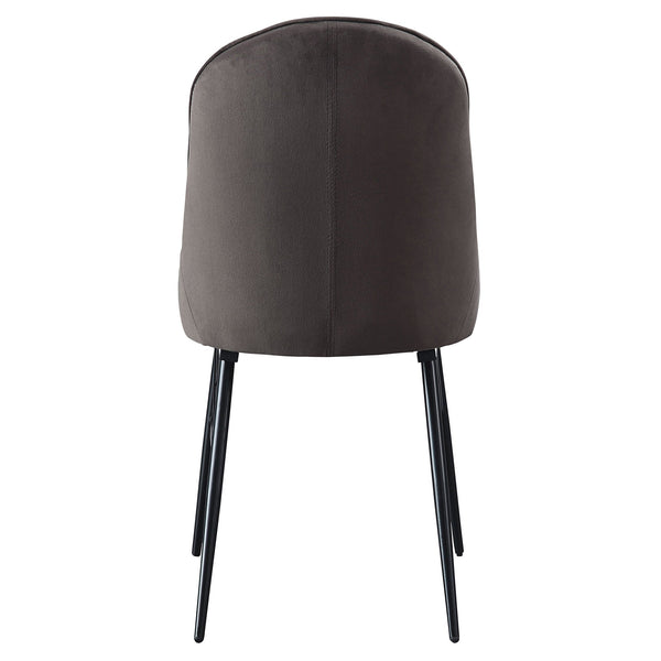 English Elm Grey Tufted Channel-Back Dining Chairs Set of 2 – Modern Grey Fabric Upholstery with Sleek Metal Legs, Durable Elegance B062P182737