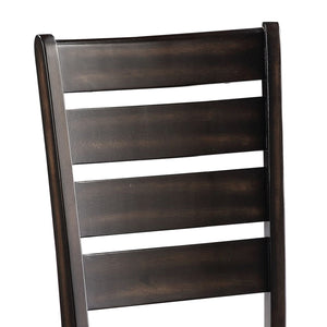 English Elm Black Ladder Back Side Chairs Set of 2 – Black Faux Leather Upholstery, Espresso Wood Legs, Modern Elegance for Dining Rooms B062P182738