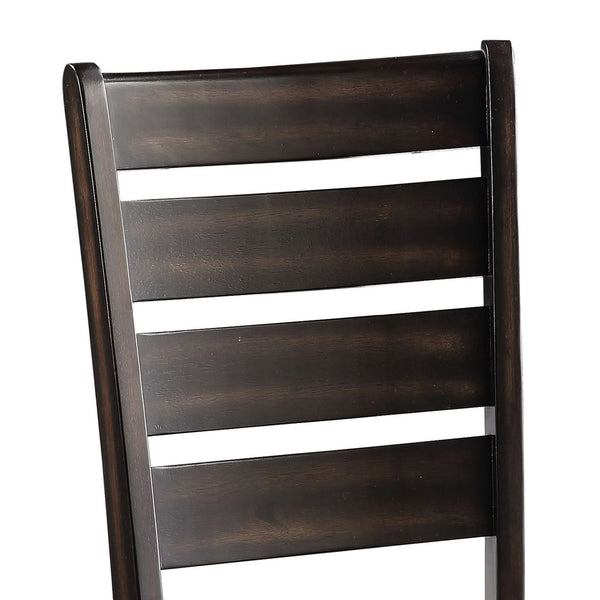 English Elm Black Ladder Back Side Chairs Set of 2 – Black Faux Leather Upholstery, Espresso Wood Legs, Modern Elegance for Dining Rooms B062P182738