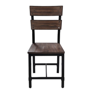 English Elm Oak and Black Ladder Back Side Chairs (Set Of 2)