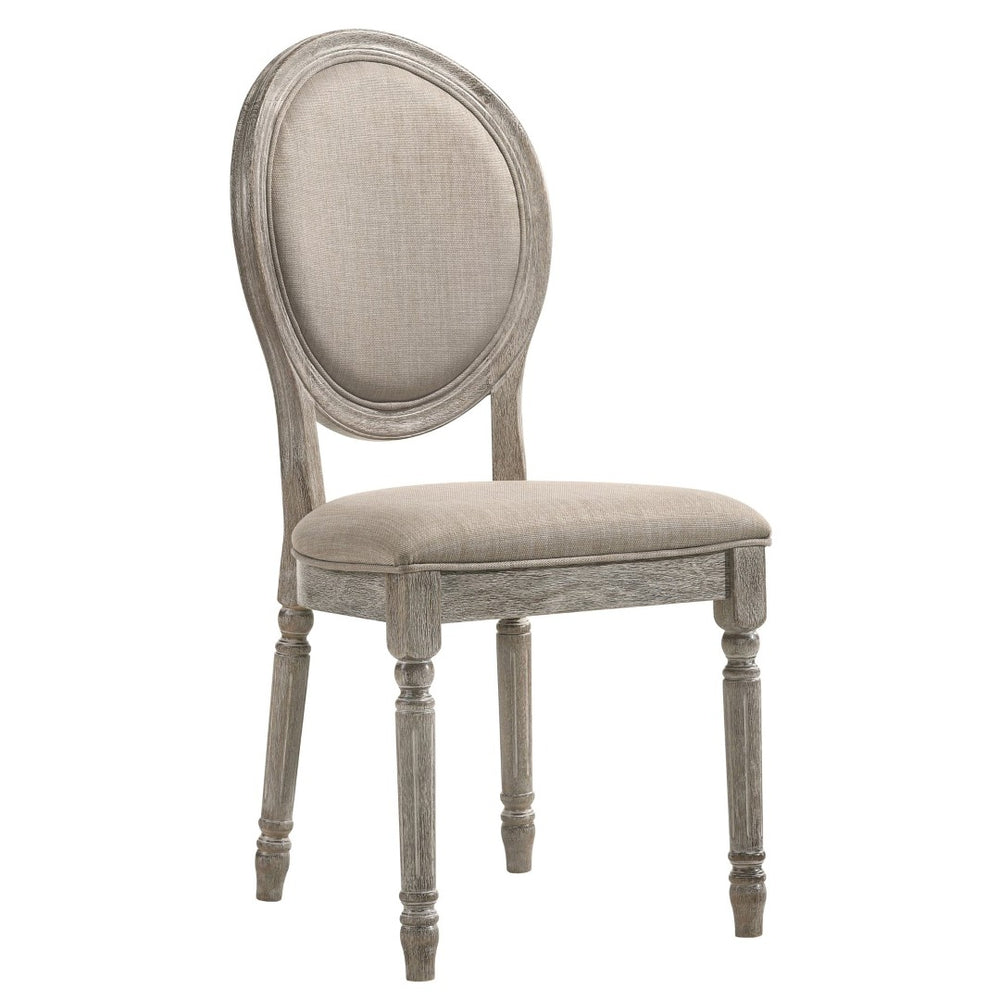 English Elm Tan Side Chairs Set Of 2 - Elegant French-Inspired Design With Rustic Light Oak Finish For Any Space B062P182748-GIGA