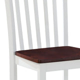 English Elm White and Walnut Slat Back Side Chairs (Set Of 2)