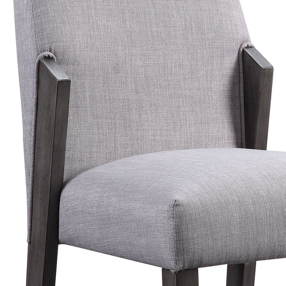 English Elm Dove Modern Upholstered Side Chairs Set of 2 in Dove Grey Fabric with Padded Seat & Grey Oak Legs B062P182730
