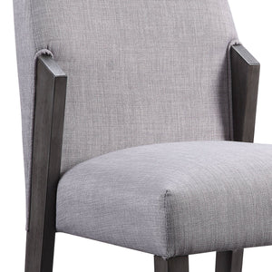 English Elm Dove Modern Upholstered Side Chairs Set of 2 in Dove Grey Fabric with Padded Seat & Grey Oak Legs B062P182730