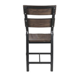 English Elm Oak and Black Ladder Back Side Chairs (Set Of 2)