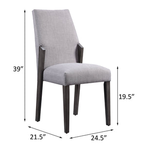 English Elm Dove Modern Upholstered Side Chairs Set of 2 in Dove Grey Fabric with Padded Seat & Grey Oak Legs B062P182730