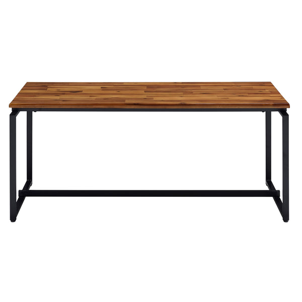 English Elm Oak Industrial 3-Piece Occasional Table Set – Oak Tops, Black Metal Sled Bases, Modern Coffee & End Tables (47.5" Coffee) B062P184598