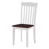 English Elm White and Walnut Slat Back Side Chairs (Set Of 2)