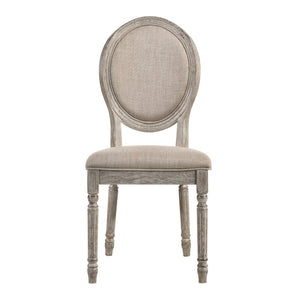 English Elm Tan Side Chairs Set Of 2 - Elegant French-Inspired Design With Rustic Light Oak Finish For Any Space B062P182748-GIGA