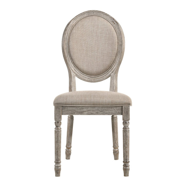 English Elm Tan Side Chairs Set Of 2 - Elegant French-Inspired Design With Rustic Light Oak Finish For Any Space B062P182748-GIGA