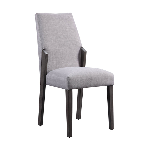 English Elm Dove Modern Upholstered Side Chairs Set of 2 in Dove Grey Fabric with Padded Seat & Grey Oak Legs B062P182730