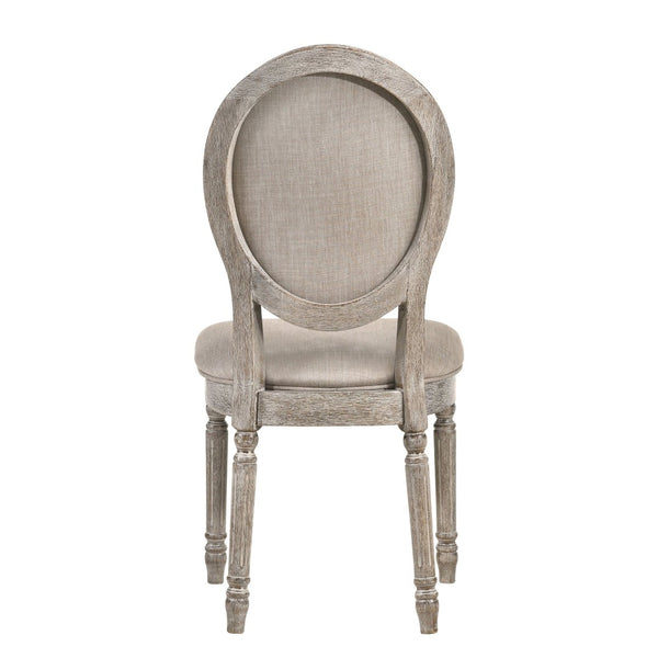 English Elm Tan Side Chairs Set Of 2 - Elegant French-Inspired Design With Rustic Light Oak Finish For Any Space B062P182748-GIGA