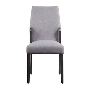 English Elm Dove Modern Upholstered Side Chairs Set of 2 in Dove Grey Fabric with Padded Seat & Grey Oak Legs B062P182730