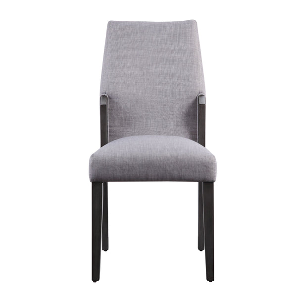 English Elm Dove Modern Upholstered Side Chairs Set of 2 in Dove Grey Fabric with Padded Seat & Grey Oak Legs B062P182730