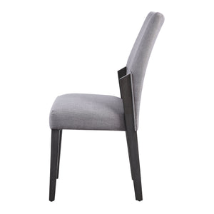 English Elm Dove Modern Upholstered Side Chairs Set of 2 in Dove Grey Fabric with Padded Seat & Grey Oak Legs B062P182730