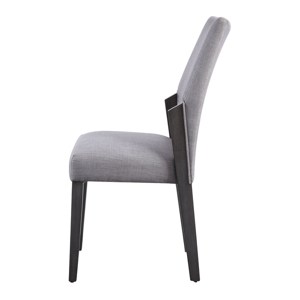 English Elm Dove Modern Upholstered Side Chairs Set of 2 in Dove Grey Fabric with Padded Seat & Grey Oak Legs B062P182730