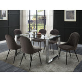 English Elm Grey and Black Tufted Back Dining Chairs (Set Of 2)