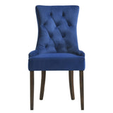 English Elm Blue and Weathered Oak Tufted Back Side Chairs (Set Of 2)