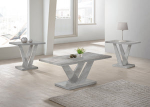 English Elm 3PC Rustic Modern Coffee Table Set with Built-In Shelf, Dark Wood Grain Finish for Living Room Gray 45 L x 25 W x 4.5 H B011P405685