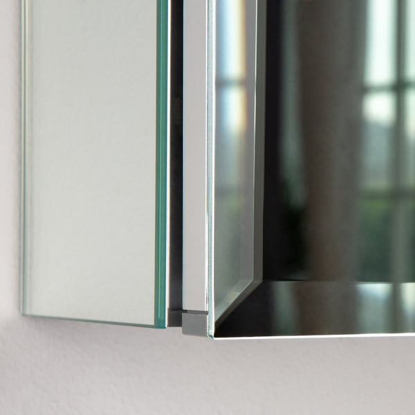English Elm 36x26 LED Mirror Medicine Cabinet with Dimmable 3-Temp Lighting, Anti-Fog Surface Defogger, Spacious Storage Silver K551P185392