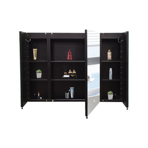 English Elm 36x26 LED Mirror Medicine Cabinet with Dimmable 3-Temp Lighting, Anti-Fog Surface Defogger, Spacious Storage Black K551P185527
